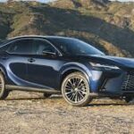 Silver Lexus RX premium SUV for rent in Tbilisi.